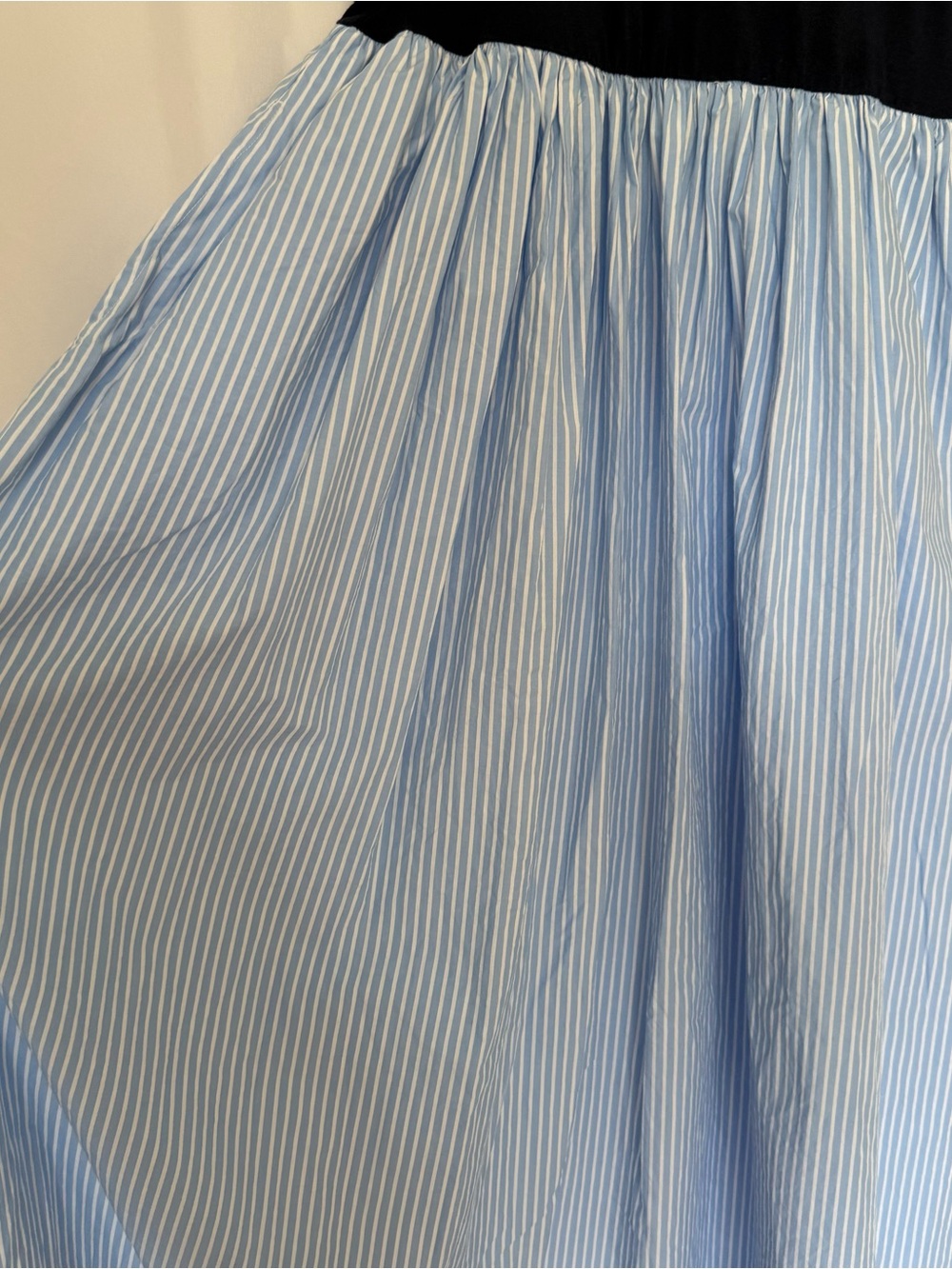 Loft- Navy & Light Blue Striped Midi Dress - Classic Two-Tone Fit - Picture 3 of 6